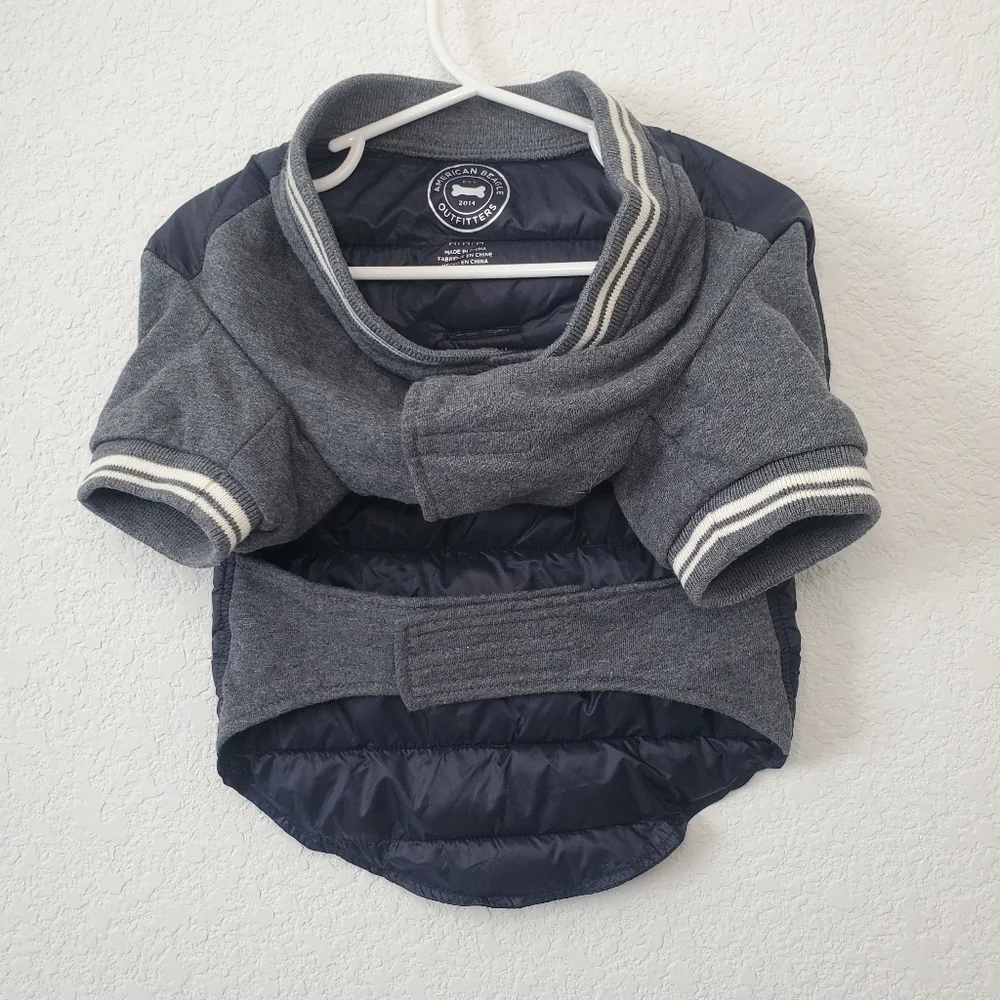 AE American Beagle Outfitters Navy Blue Varsity Style Pet Dog Puffy Jacket M